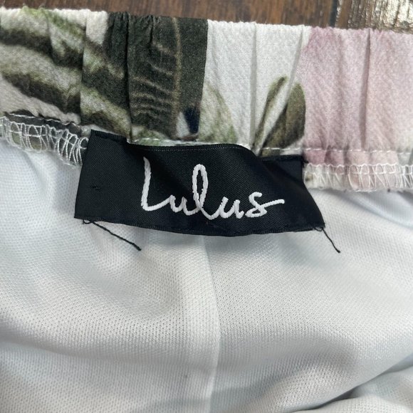 Lulus Shift Dress Small Ivory Floral Off-the-Shoulder Short Sleeve Women's - Picture 13 of 14